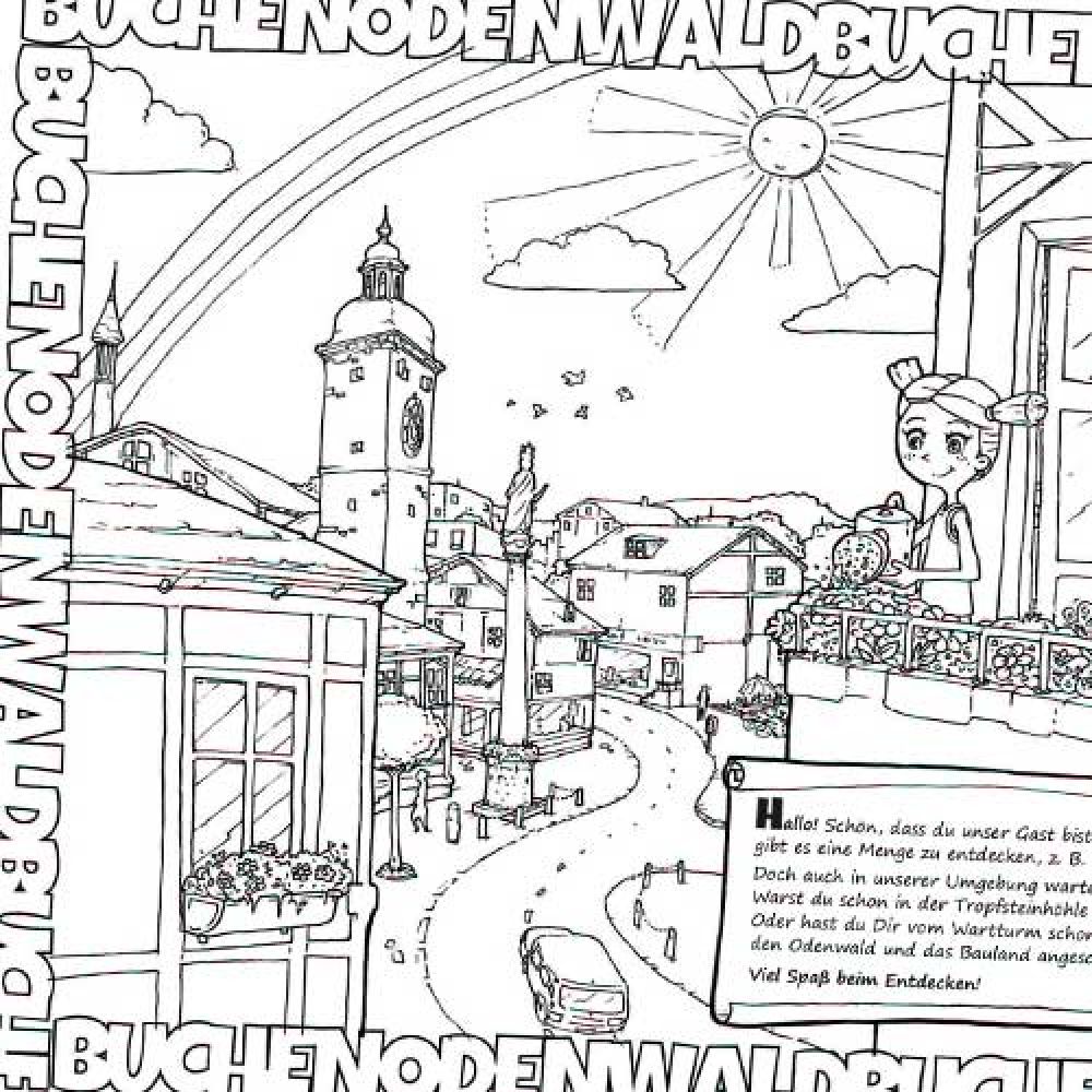 Die Ausmalbilder der Stadt Buchen