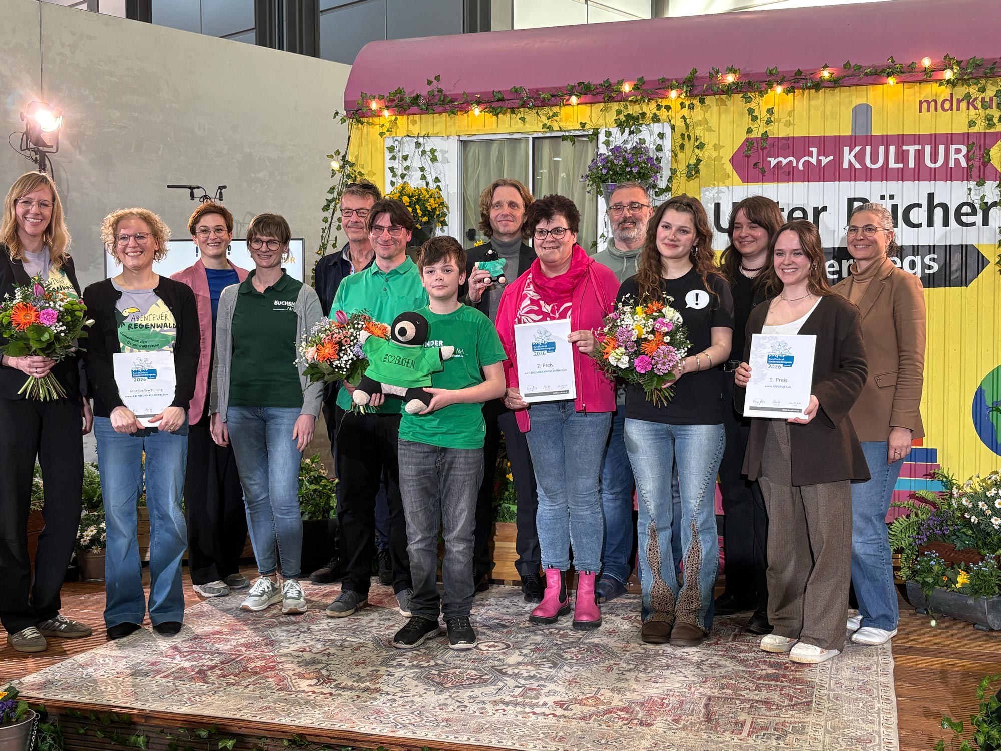 Preistr&auml;ger auf der Leipziger Buchmesse mit der Jury